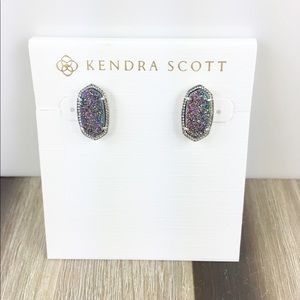 Kendra Scott Ellie multi drusy silver earrings
